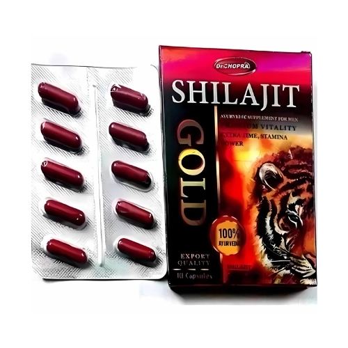 Ayurvedic Shilajit Capsules and Double Ghoda Stud 5000 Spray – Male Power Combo