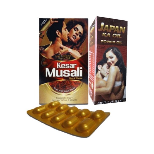 Kesar Musali Capsule and Japan Ka Power Oil Combo – Ayurvedic Male Wellness Pack