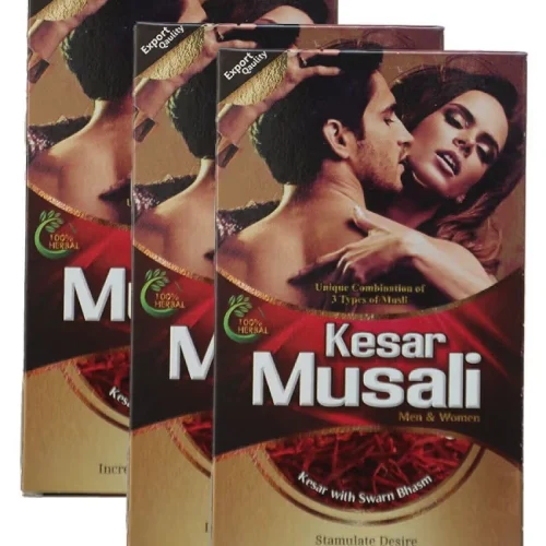 Kesar Musli with Swarn Bhasma Capsules Pack of 3 – Unisex Ayurvedic Booster by Vedhahi