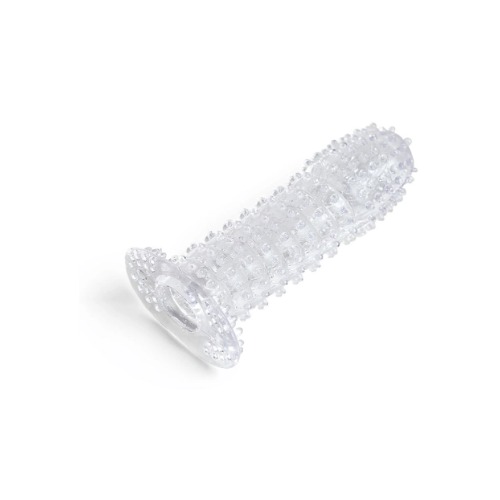 Reusable Dotted Silicone Condom – Transparent White, Washable & Durable (1 Pc)